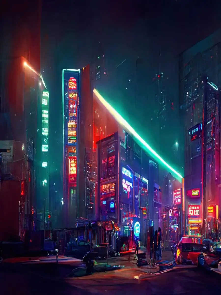 Cyberpunk Neon City Poster  Fantasy Collection Wall Art for Passionate Decor Enthusiasts