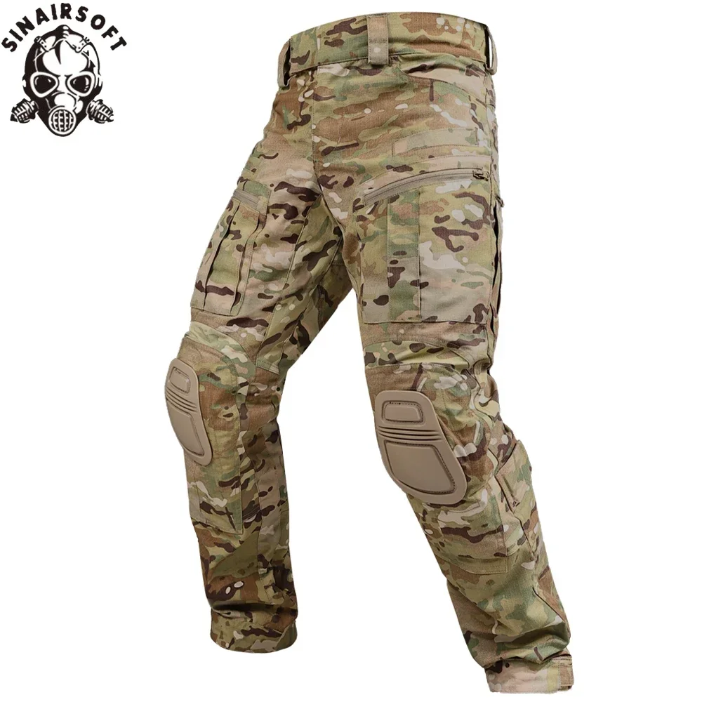 Outdoor New G3 Men Combat Pants with Knee Pads Tactical Cargo Sport Trousers Camouflage Trekking Hunting Clothes Teflon Coating