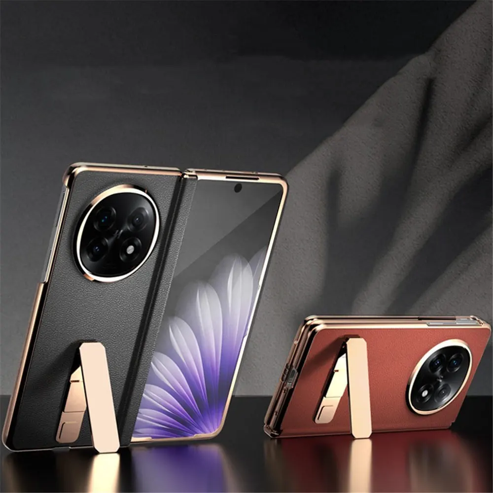 เคสยึดหนังวัวธรรมชาติระดับพรีเมียมสําหรับ OPPO Find N5 บานพับป้องกันคลุมทั้งหมด