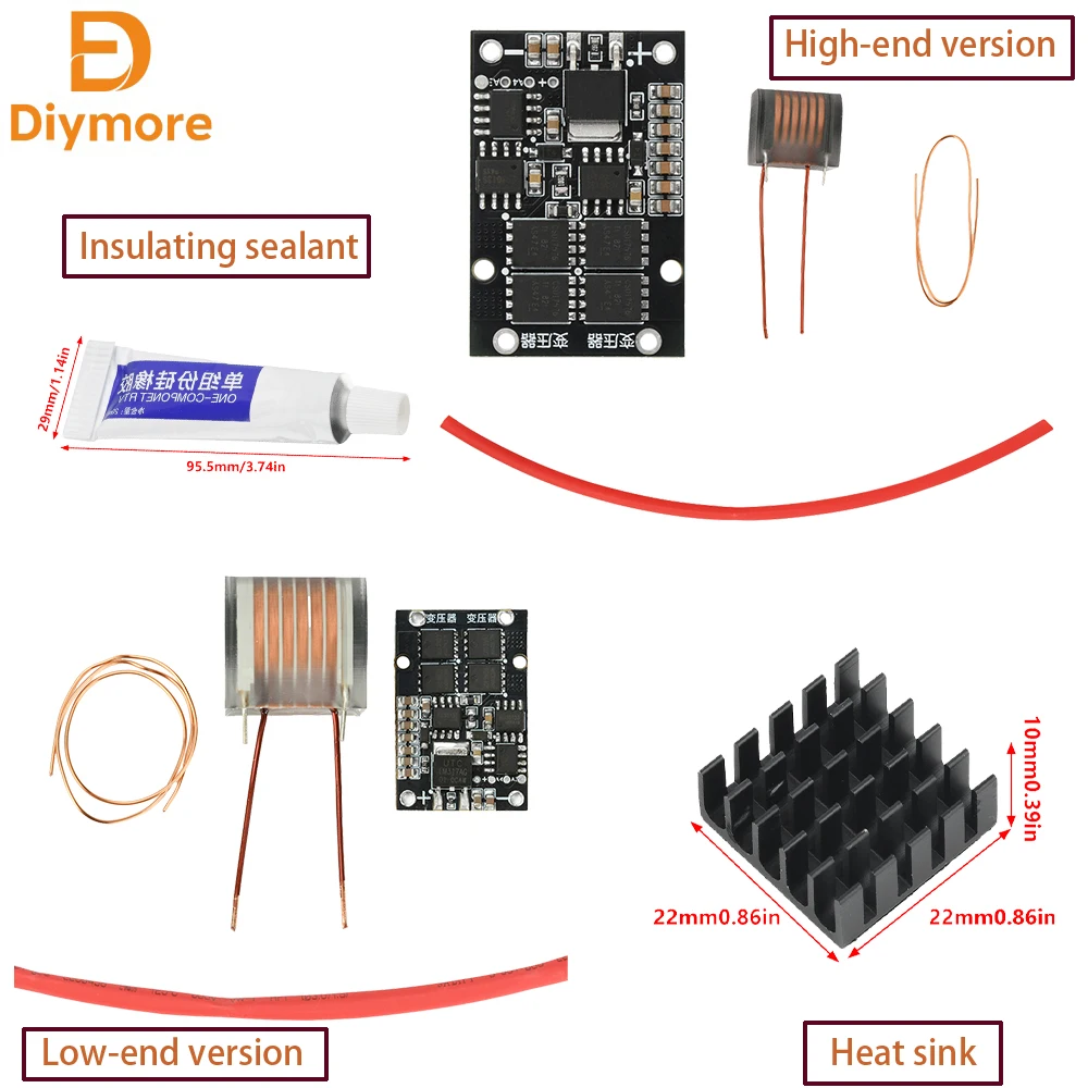 DC 6-15V To AC 70W 10kV-25kV Arc Igniter High-Voltage Module Drive Board Transformer Lighter 12V Heating 20KV Variable Frequency