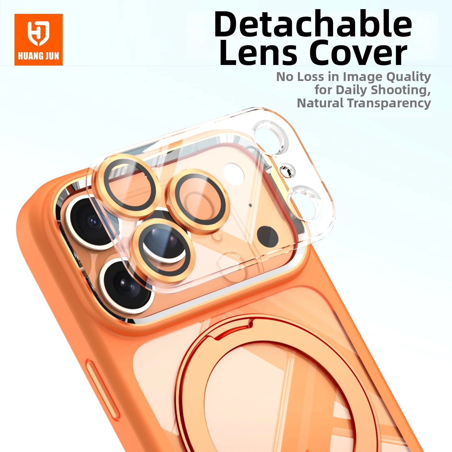 

Transparent Magnetic Phone Case for iPhone 16 14 15 17 Pro Max for MagSafe with Removable Camera Lens Protector Ring Stand Cover