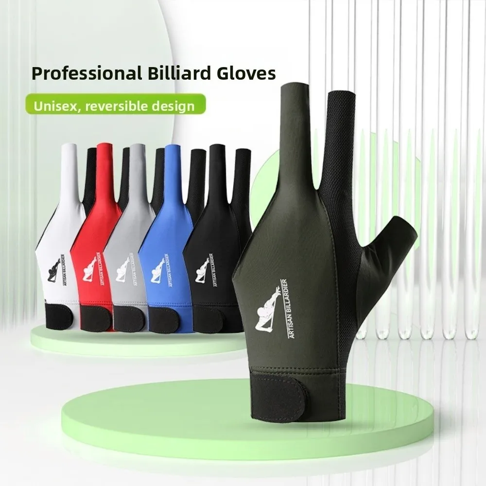1Pcs Three Fingers Snooker Glove Elastic Breathable Billiard Glove Wear-resistant Anti-slip Training Glove Fitness Accessories