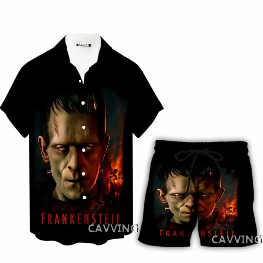 

Frankenstein 3D Print Casual Hawaii Shirts+ Shorts Beach Shorts Suit Clothes Women/ Men's Sets Suit Clothes CT2