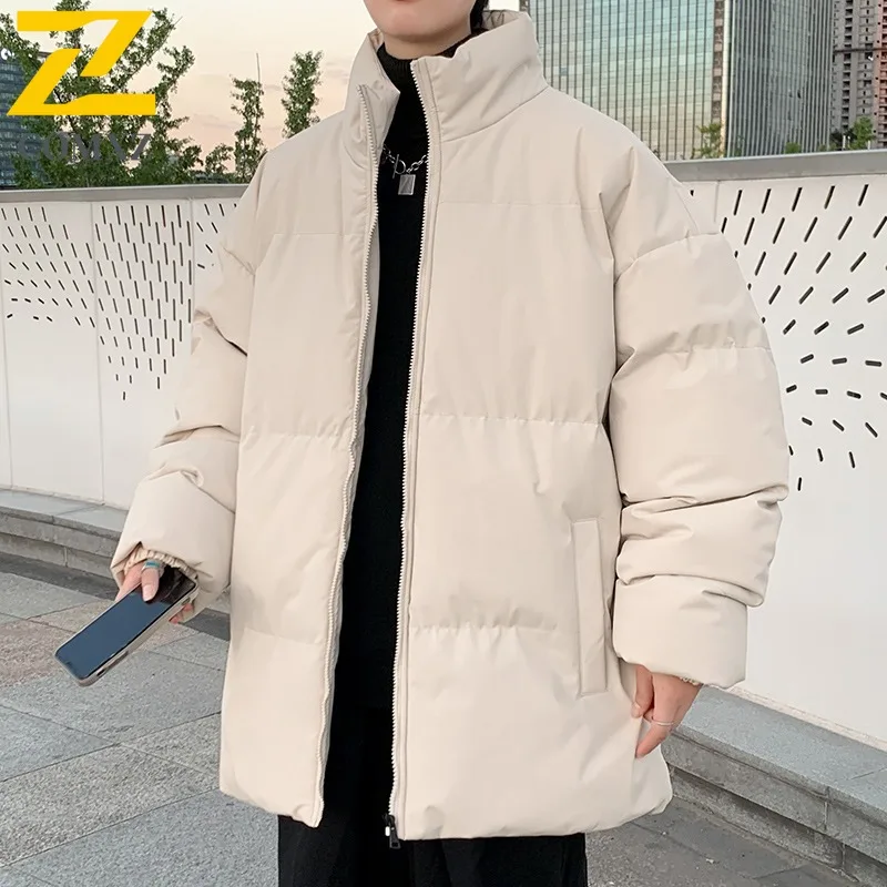 

COMXZ Men Outdoor Windbreaker Winter Waterproof Windproof Cotton-Padded Coat Casual Streetwear with Thermal Lining Long Jacket
