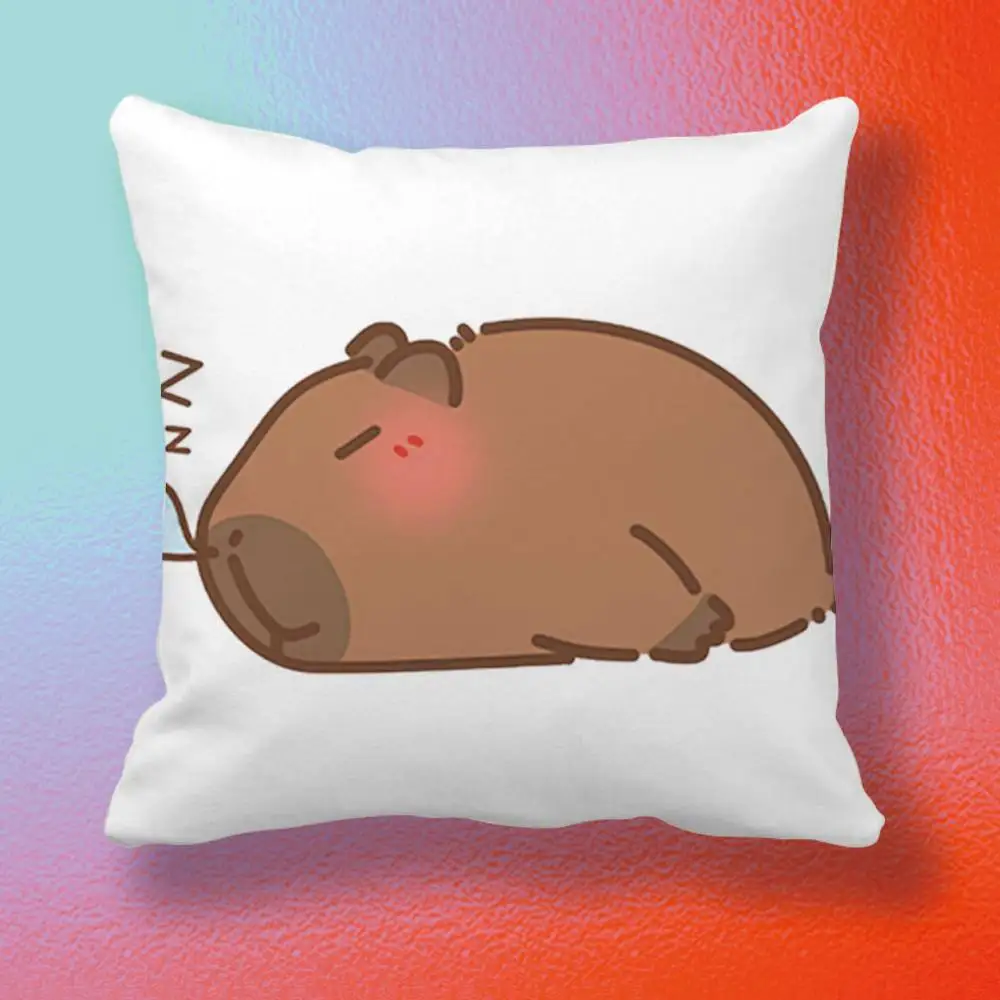 Cutie Capybara  Pillow cover Soft Microfiber Pillowcase Home Sofa Decor Surprise Decorative printed.