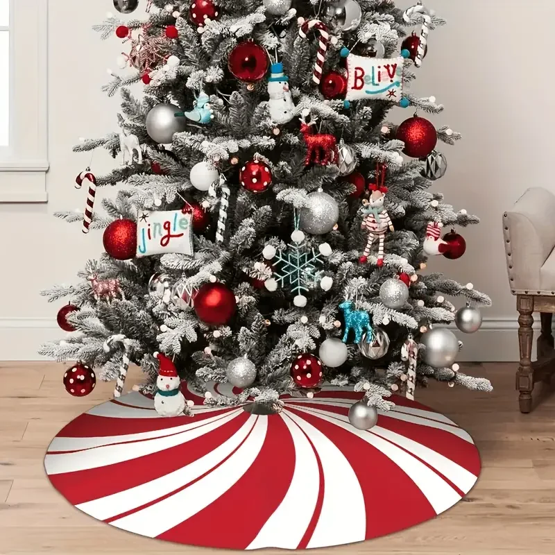 90CM Cartoon Christmas Tree Skirt Crafts Tree Surround Base Set Merry Christmas Decorations For Home Ornaments Xmas Tree Decor