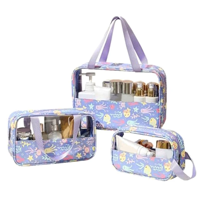 

Travel Toiletry Bag, Clear Toiletry Bag Set, 3 Pcs Toiletry Bag For Skincare Products, Portable Wash Bag Shower Bag