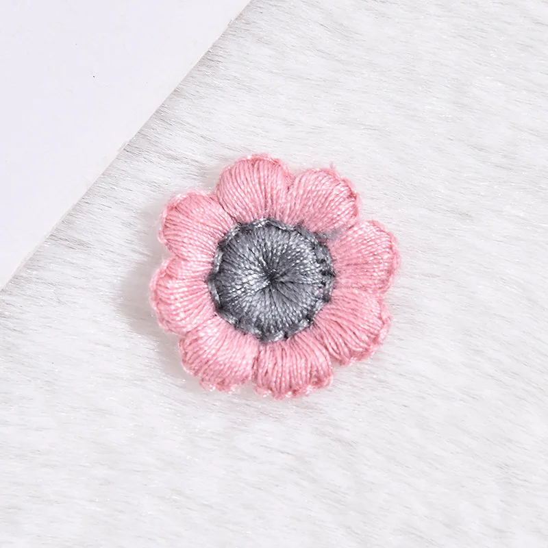 Cabeza de papel de Flor Artificial de girasol de lana, Parche de flores DIY, zapatos de punto, sombrero, accesorios de adorno para el cabello, 30 piezas por lote