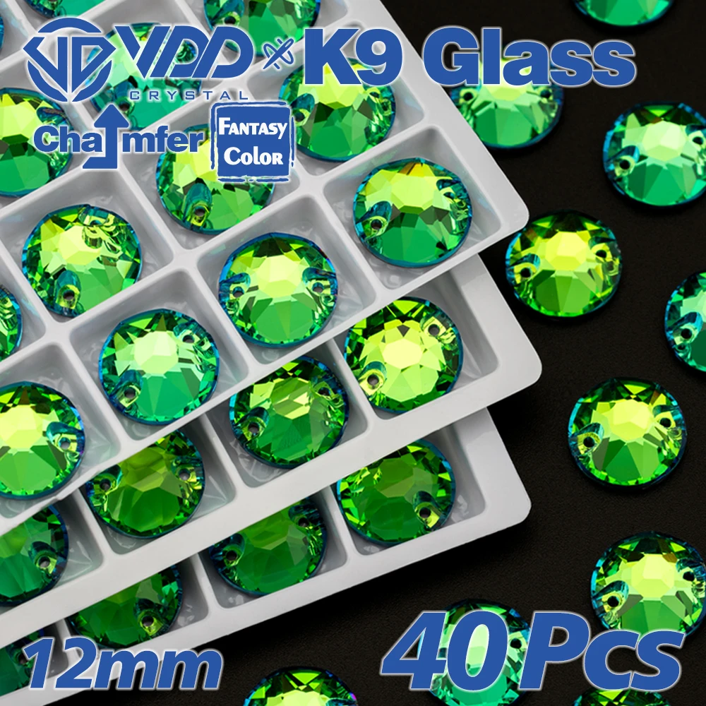VDD S277 Luxuriöse grüne Top-Qualität AAAAA K9 Glas-Strasssteine zum Aufnähen, Kristalle, flache Rückseite, Strasssteine für Kleidungsdekorationen – Detail 4