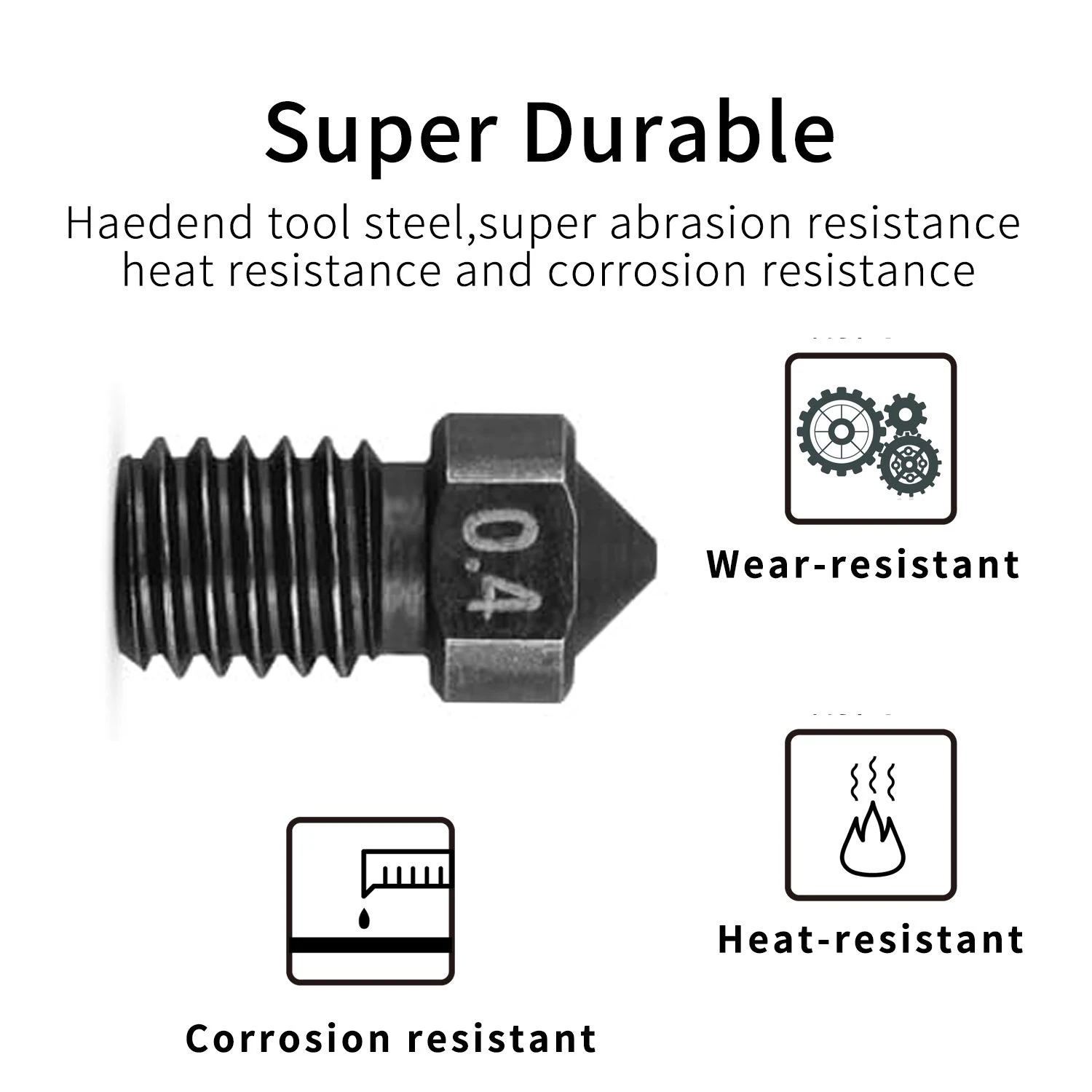 1/2/5 Buah Kepala Cetak Nosel Baja Keras Ekstruder E3D V6 untuk Prusa I3 MK3 MK4 Anycubic I3 Mega S Chiron Bagian Printer 3D
