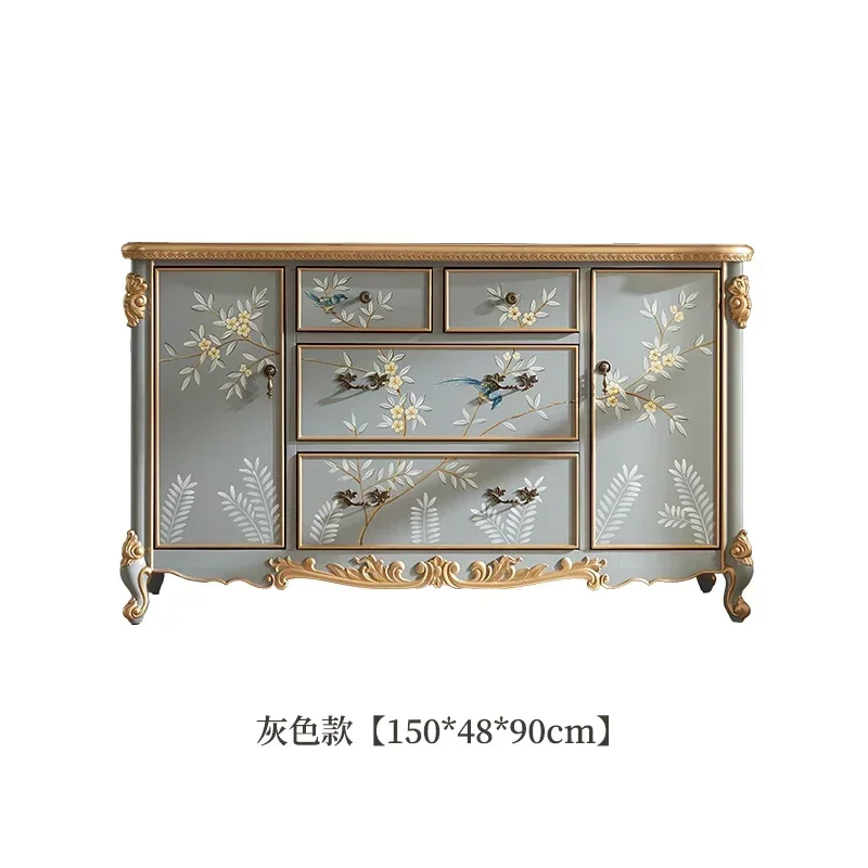 European style, solid wood locker entry corridor, painted decorative cabinet living room multi-functional locker6220