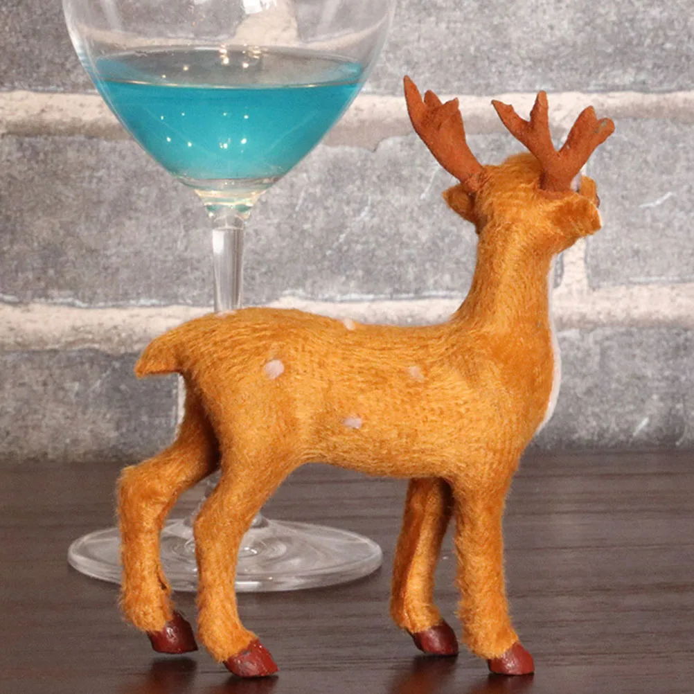 

5pcs Elk Resin Xmas Adornment Desktop Ornament Home Office Xmas Deer Adornment Christmas Party Tabletop Decoration