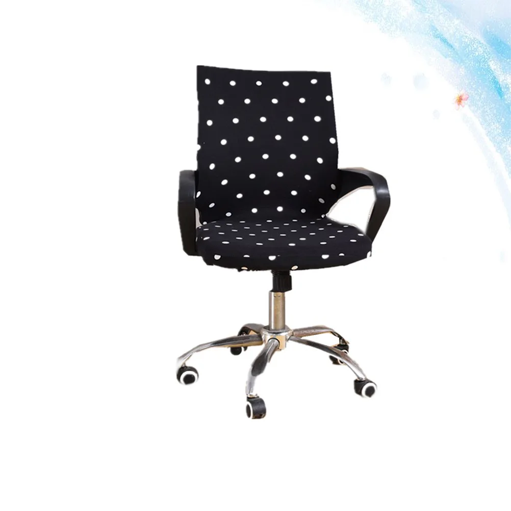 

Stretch Office Chair Cover Black Size L Removable Elastic Fabric Protector for Desk Chair Reactive Dyeing Machine Washable