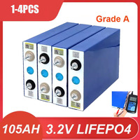 New 3.2V 105Ah LiFePO4 Battery DIY 4s 12V 8s 24V Inverter RV Motorcycle Electric Car Travel Solar Batteries Grade A