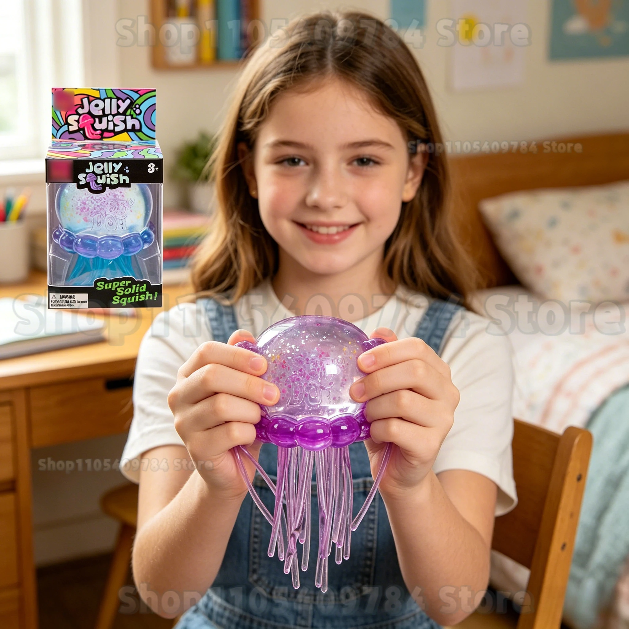 

2026 Nee doh Fuzz Ball Jellyfish Squishy Blind Box Random Color Soft Stress Relief Toy Cute Relaxing Squeeze Sensory Toy