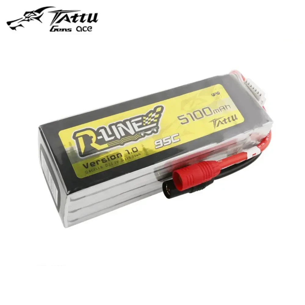 Gens Nes Ace Tattu R-Line 1.0, RC FPV 레이싱 드론 쿼드콥터용 Lipo 배터리, 5100mAh 22.2V 6S 95C