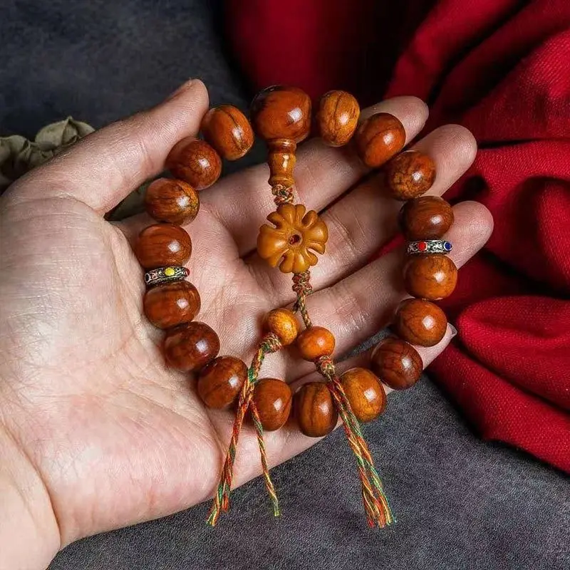 14mm Orchard Yak Bone Carving Men and Women Accessories Bracelet