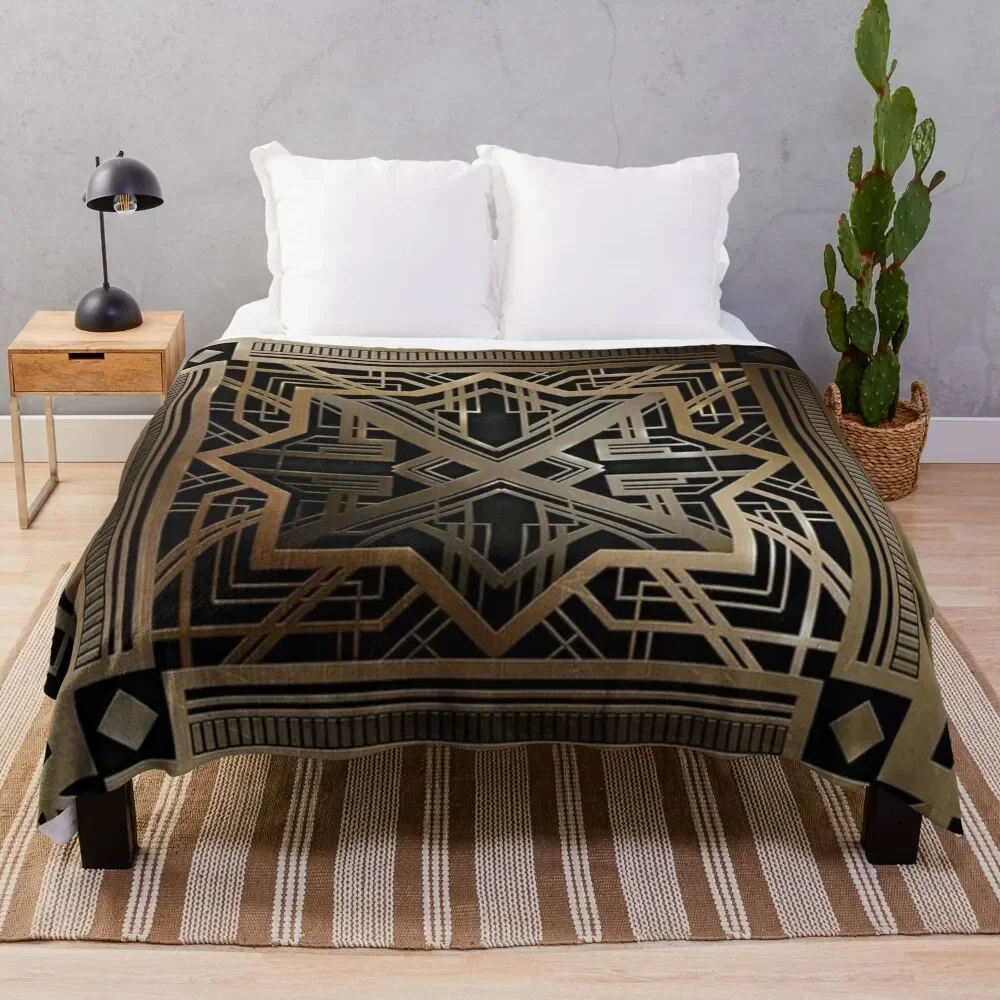 

Art deco,gold,black,vintage,chic,elegant,1920 era,The Great Gatsby,modern,trendy,decorative Throw Blanket