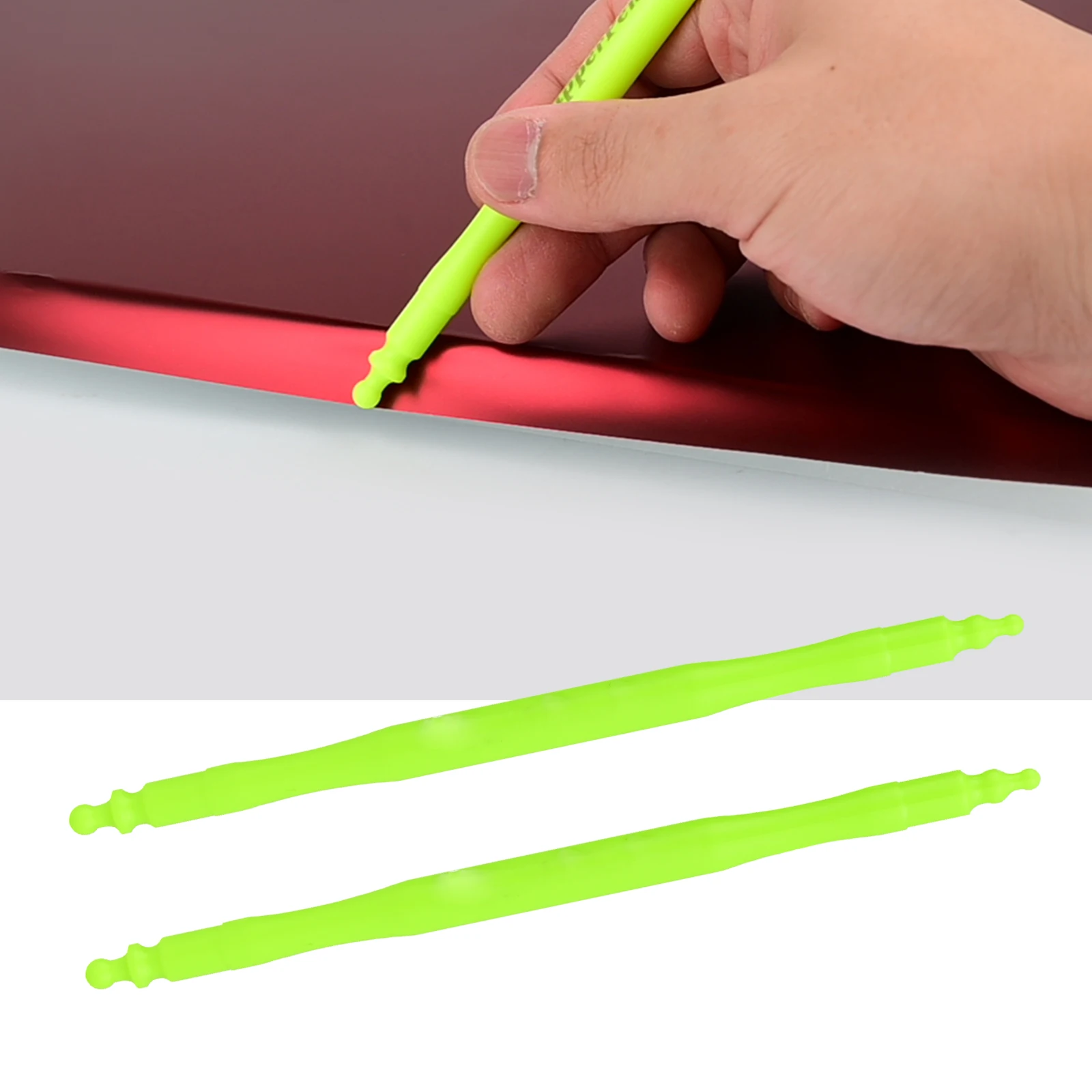 EHDIS 2pcs Green Plastic Micro Wrap Stick Ball-Shape Ends Window Tint Film Corner Squeegee Car Detailing Edge Tucking Vinyl Tool