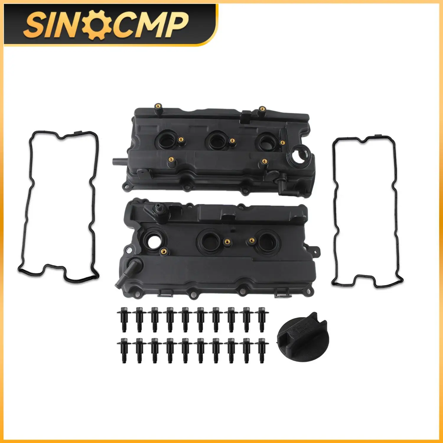 

Engine Valve Cover Set with Bolts & Oil Cap & Gaskets & Spark Plug Tube Seals & PCV Valve for Nissan Altima Maxima Infiniti I35