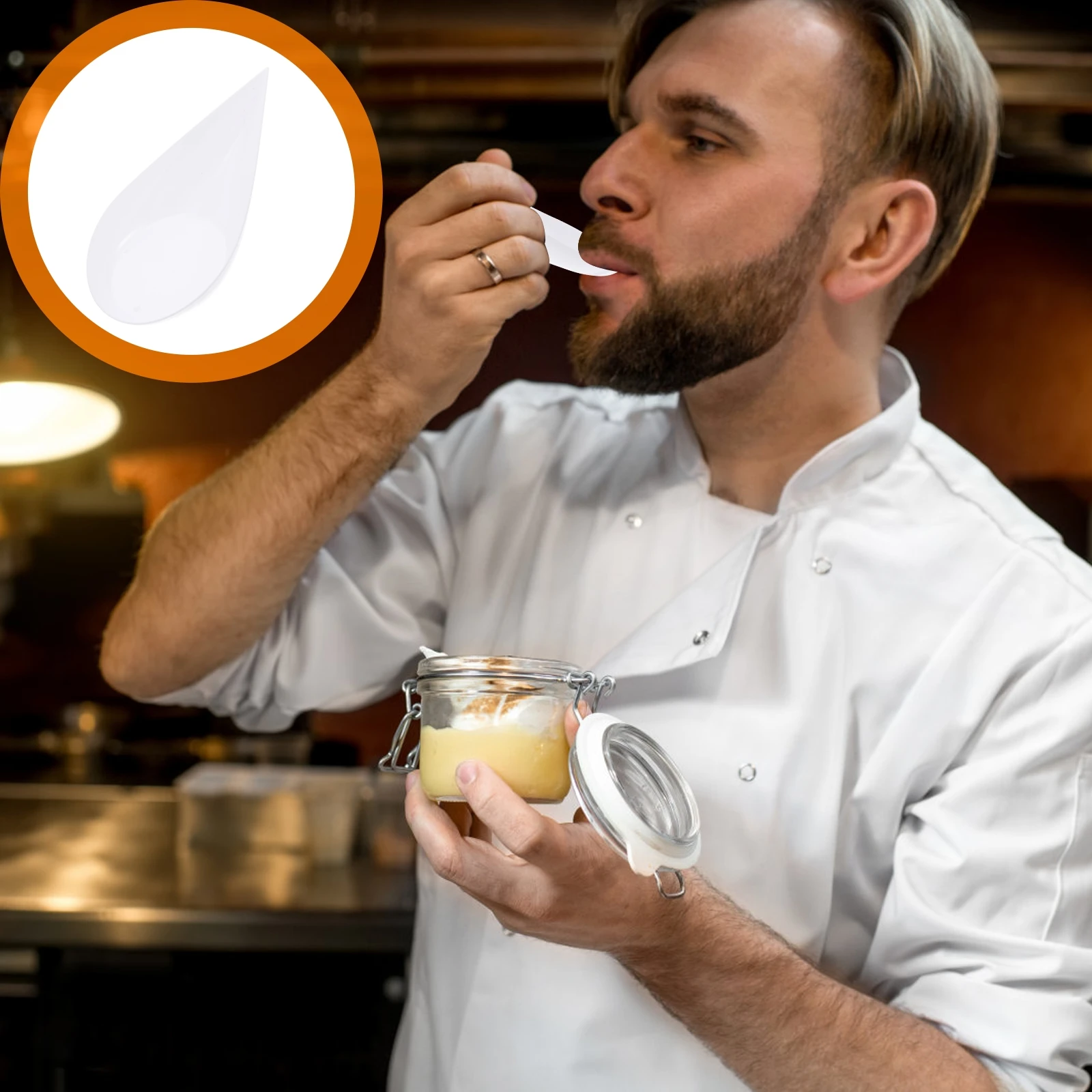 

40pcs Dessert Spoons Catering Supplies Disposable Sushi Tasting White Mini Appetizer Cups Round Edge Smooth Durable Home