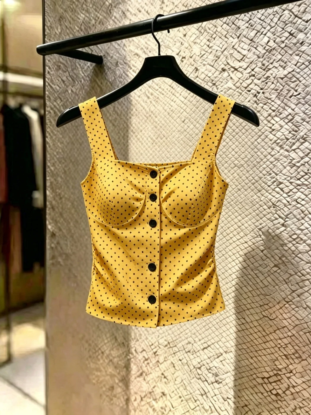 

Summer Dopaamine Polka Dot American Style Sleeveless Vest Women's Casual Slimming Design Top Breathable Comfortable Outerwear