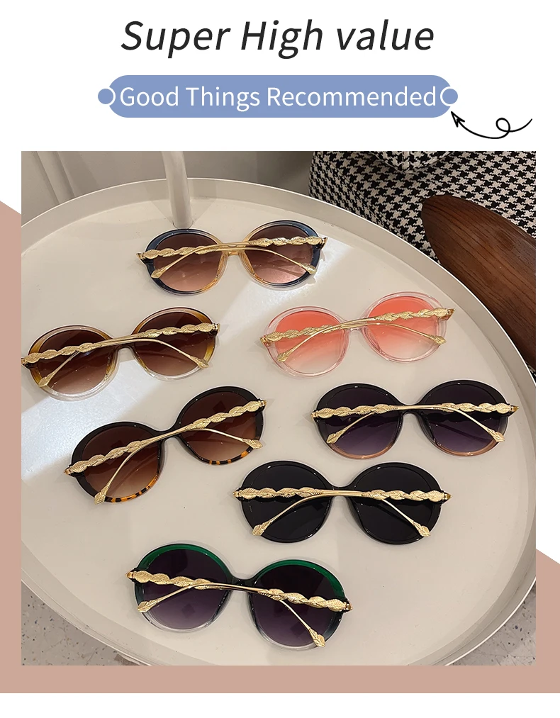 KAMMPT Runde Retro-Sonnenbrille für Damen, modisch, beliebt, Vintage-Rahmen, Herren, Luxus-Trend, Marke, Designer-Sonnenbrille, Schutzbrille – Detail 5