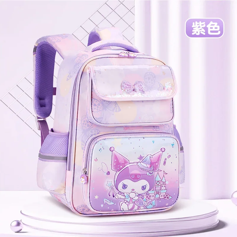 Sanrio Kulomi-mochila escolar divertida para niños, mochila de gran capacidad con dibujos animados de perros Yugui, arena movediza, princesa dulce