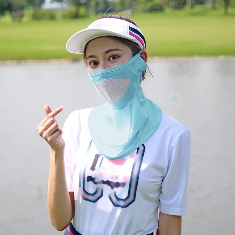 6A-Golf Sunscreen Mask Ladies Breathable Ice Silk Mask Plus Size Sunscreen Scarf