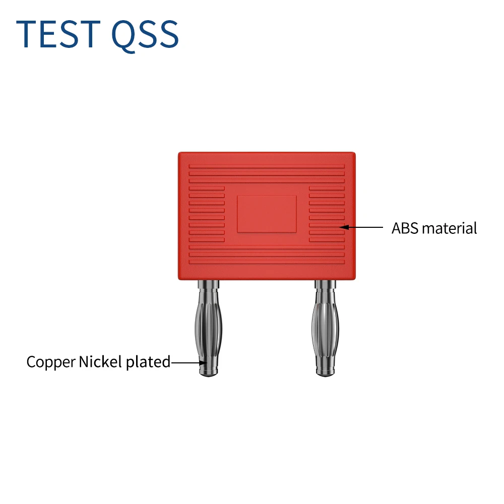 QSS 4 szt. Złącze wtykowe bananowe podwójny Adapter zwarciowy 4MM dwurzędowy, jedna kobieta dzieli dwa męskie odstępy 19MM Q.20006