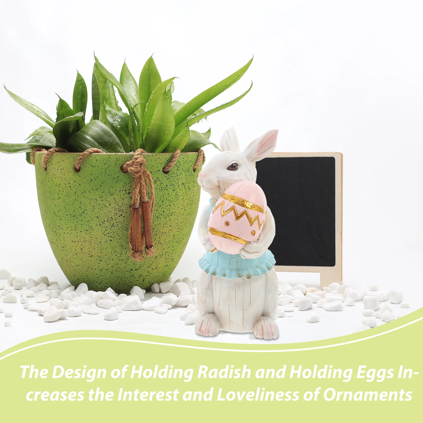 

Rabbit Bunny Statue Garden Sculpture Lifelike Animal Ornament for Yard Decor Indoor Desktop Tabletop Decoration Resin Craft