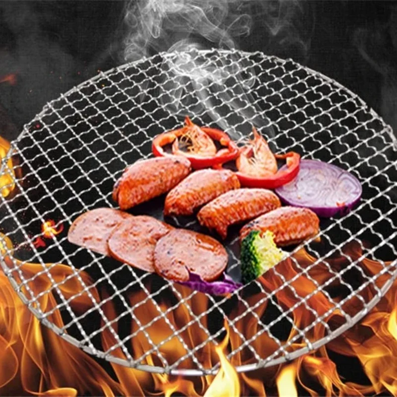 304 Stainless Steel round BBQ Grill Mesh Home Roast Nets Bacon Grill Tool Iron Nets barbecue accessories non-stick BBQ Mat Grid