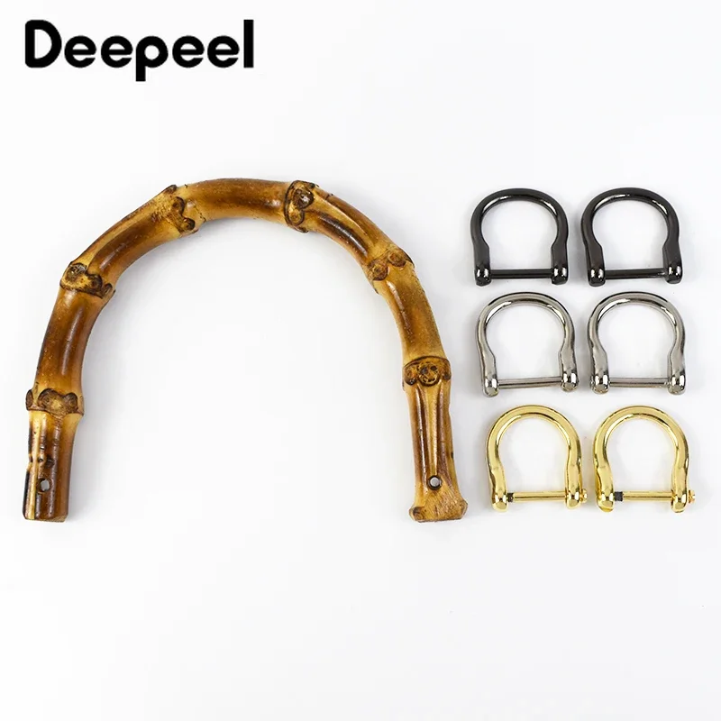 2Pcs Deepeel Plastic Resin Bamboo Bag Handle Handbag Purse Frame Kiss Clasp for Wallet Woven Bags DIY Handmade Craft Accessories