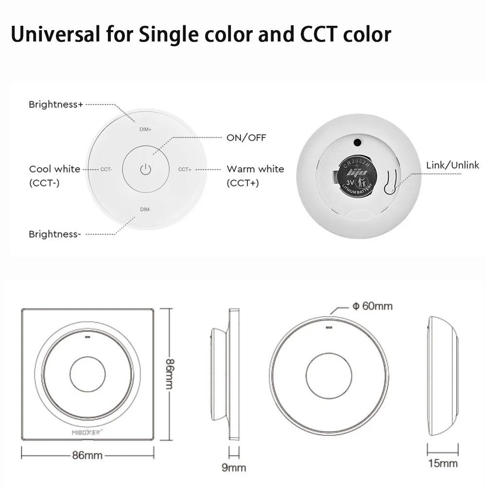 Zigbee 3.0 2 in 1 LED Controller Dimmer  2.4G RF Remote Control Tuya Smart App for DC12V-24V Single Color CCT Led Light Strip