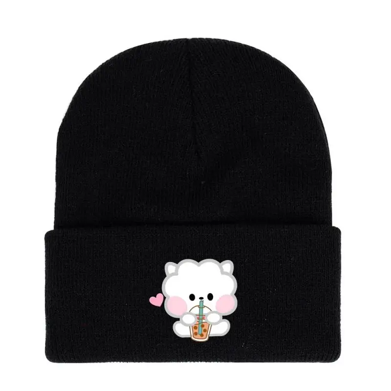 Anime Cartoon Bt21 Tata Cooky Shooky Knitted Hat Creative New Korean Style Student Warm and Cold Woolen Hat Gift for Friends