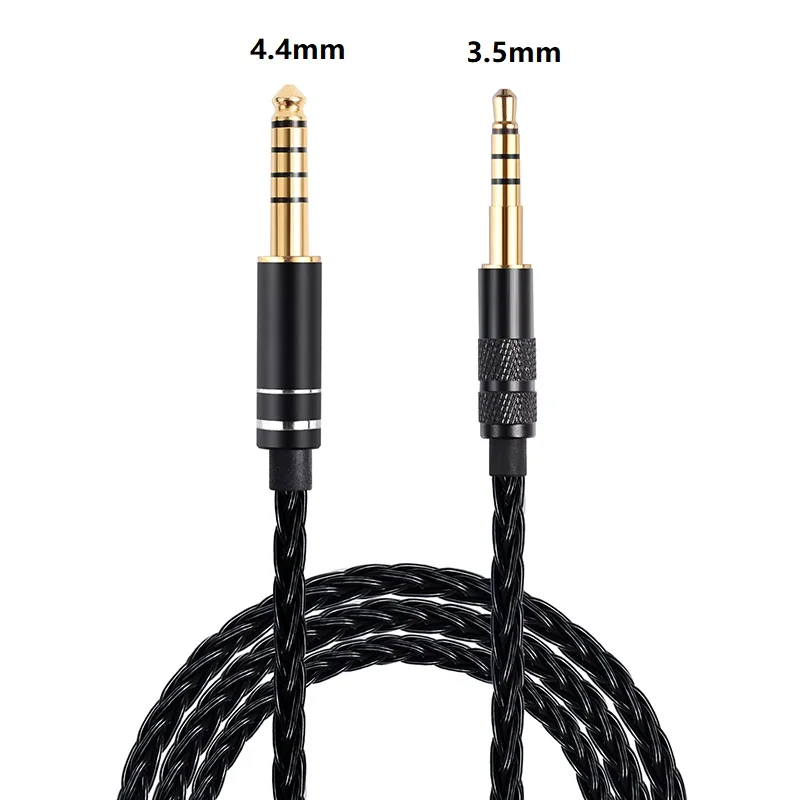 

Посеребренный кабель для наушников, разъем 3,5 мм, 4,4 мм, аудиокабель для гарнитуры для shp9500 SHP9600 msr7 WH1000XM5 XM3 MDR1A MDR-100ABN H900