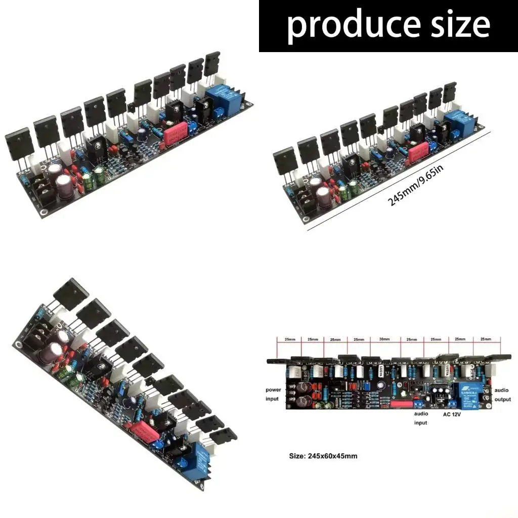 B03F Mono 500W Stereo Amplifier Board Wide Power Supply Ranges DC20V-90V 300W Output