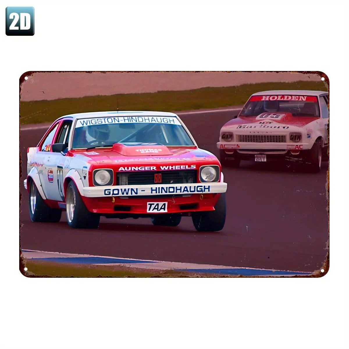 Vintage Metal Tin Sign Wall Decor - Retro Racing Car Design with Bold Lettering, Durable Plaque for Home Kitchen Bar Caf