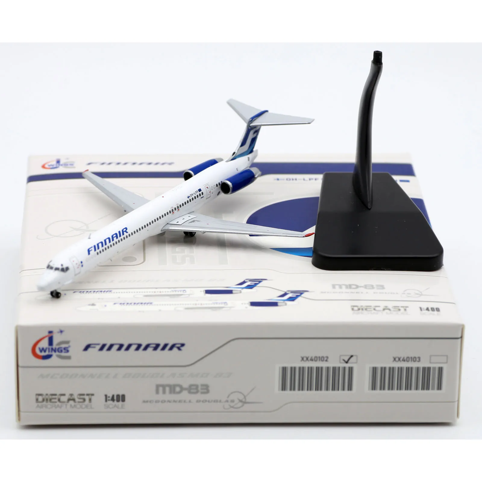 XX40102 Alloy Collectible Plane Gift JC Wings 1:400 Finnair MCDONNELL Douglas MD-83 Diecast Aircraft Jet Model OH-LPF With Stand