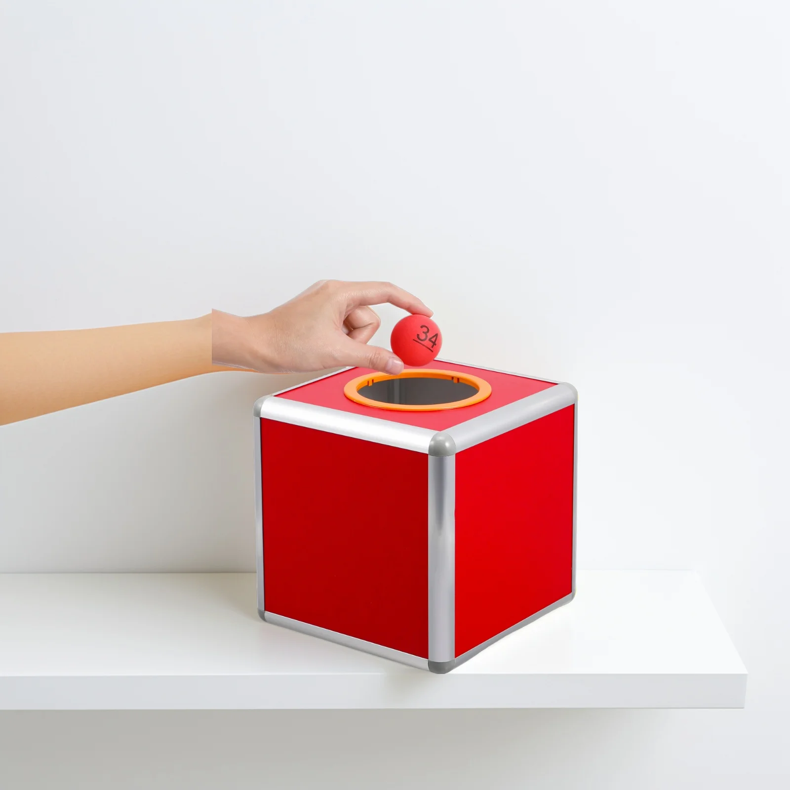 Boîte à rifa en alliage d'aluminium de qualité supérieure, porte-billet de loterie, conteneur de carte de prière, pot de pointe pour jeu de fête, événement nocturne