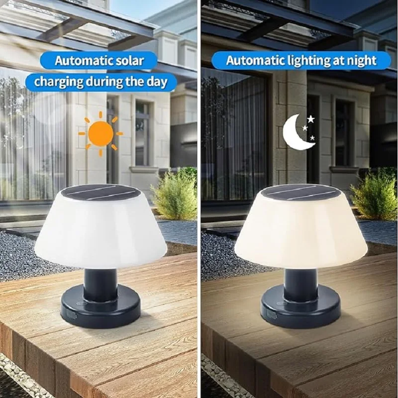 Outdoor solar lamp,portable LED cordless lamp,clear bar dining bar atmosphere home charging bedroom waterproof lamp dual use