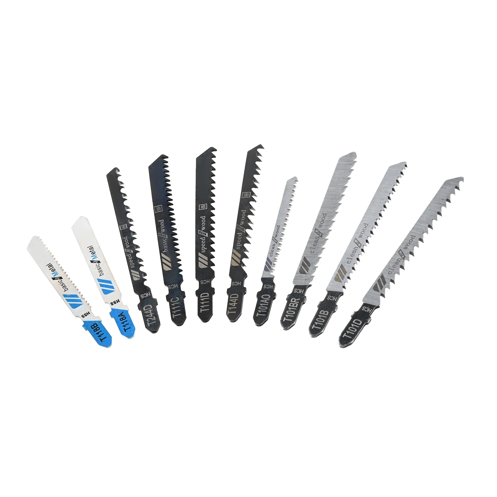 52PCS T 생크 직소 블레이드 세트 목재 플라스틱 금속 절단 도구 T118A T118B,T101AO,T101B,T101BR,T101D,T111C,T11D,T144D,T244D