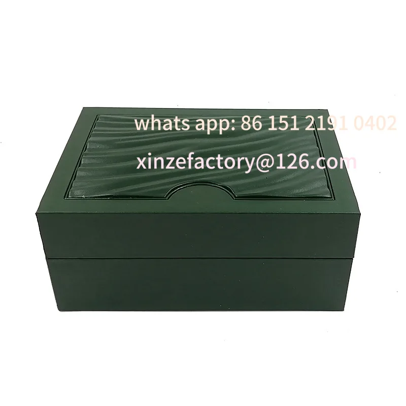 صندوق ساعة جميل قابل للتخصيص، صندوق تخزين هدايا عالي الجودة بنمط موجة خضراء