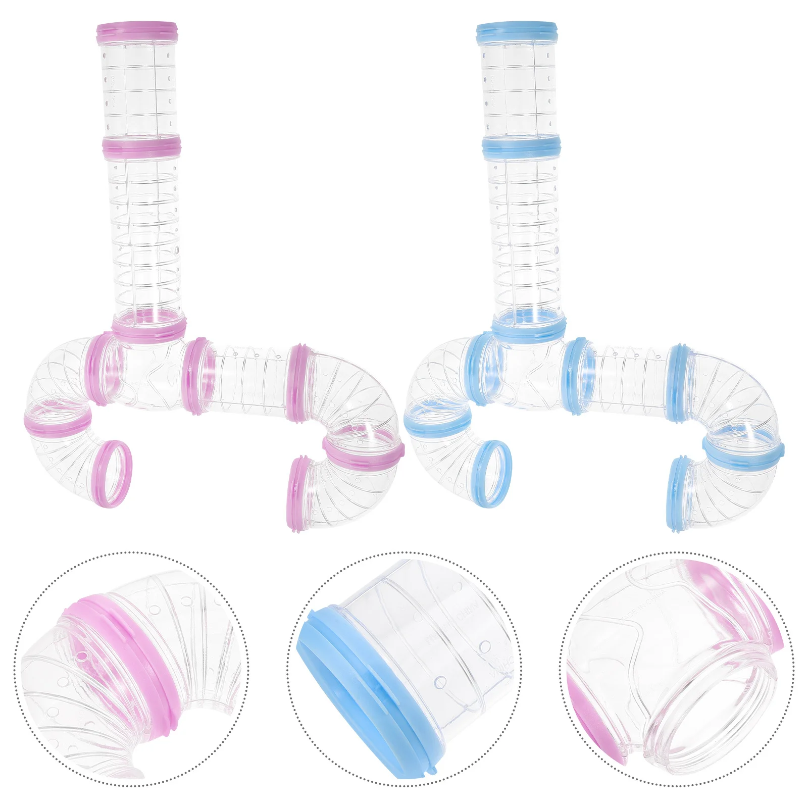 

2Sets Hamster Cage Tube DIY Connection Pipe External Plastic Tunnel for Squirrel Hedgehog Guinea Pig Hamster Cage Tube