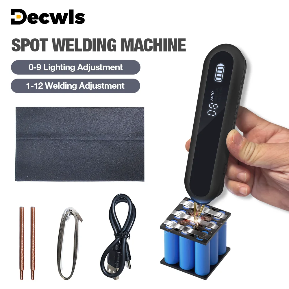 2-In-1 Battery Spot Welder, Led Lighting, Dual Pulse Welding, Circuit Board Welding Tool, For Welding Nickel Sheets, Iron Sheets