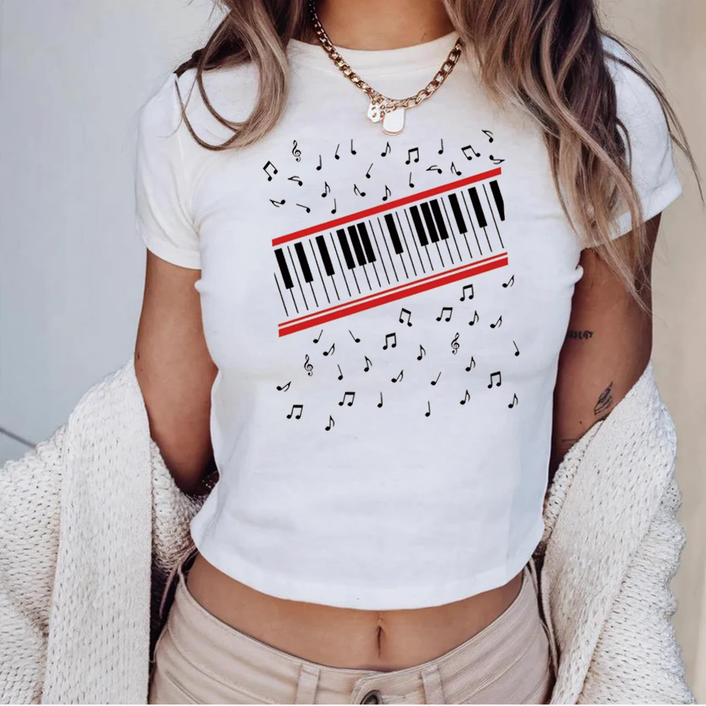 MJ Beat It Crop Top Piano Musi - Women'S Fashion From The 90S ulasan dan harga