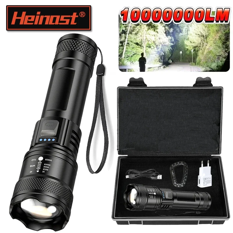 Super Bright P50 Flashlight USB Rechargeable LED Long Range Tactical Torch Outdoor Waterproof Emergency Camping Fishing Lantern