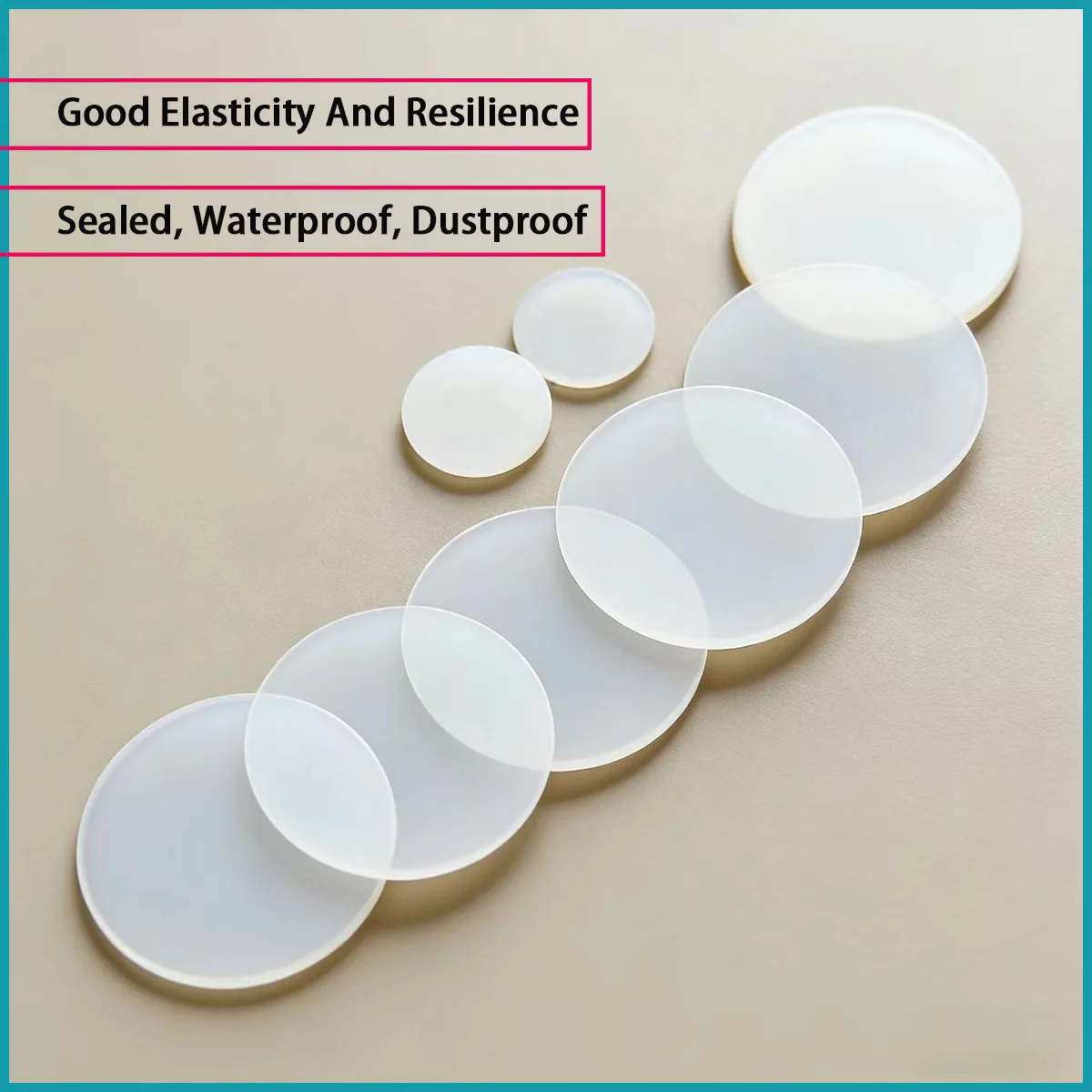 Thick 1/1.5/2/3/4mm self-adhesive silicone rubber solid circular gasket used for electronics, hardware, doors and windows, etc