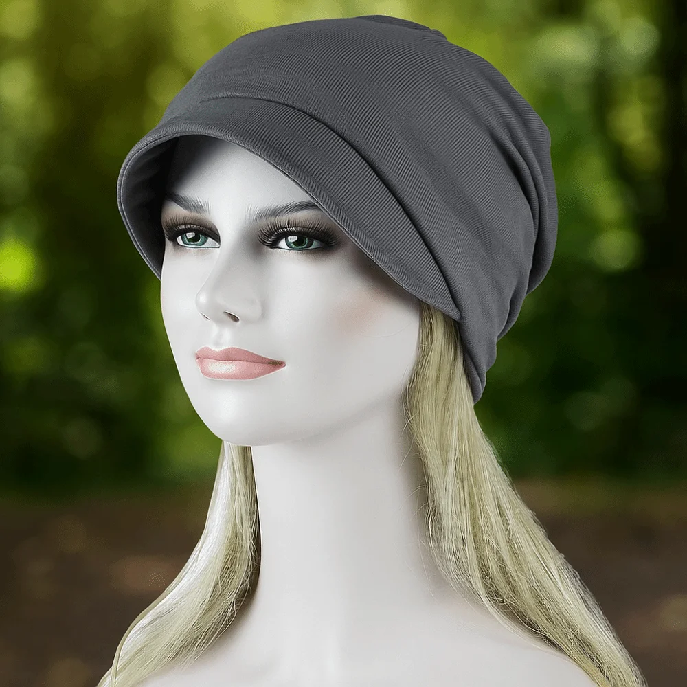 

Comfortable Sun Protection Brimmed Basin Hat with Brim Breathable Windproof Hood Lightweight Soft Turban Hat Spring Season