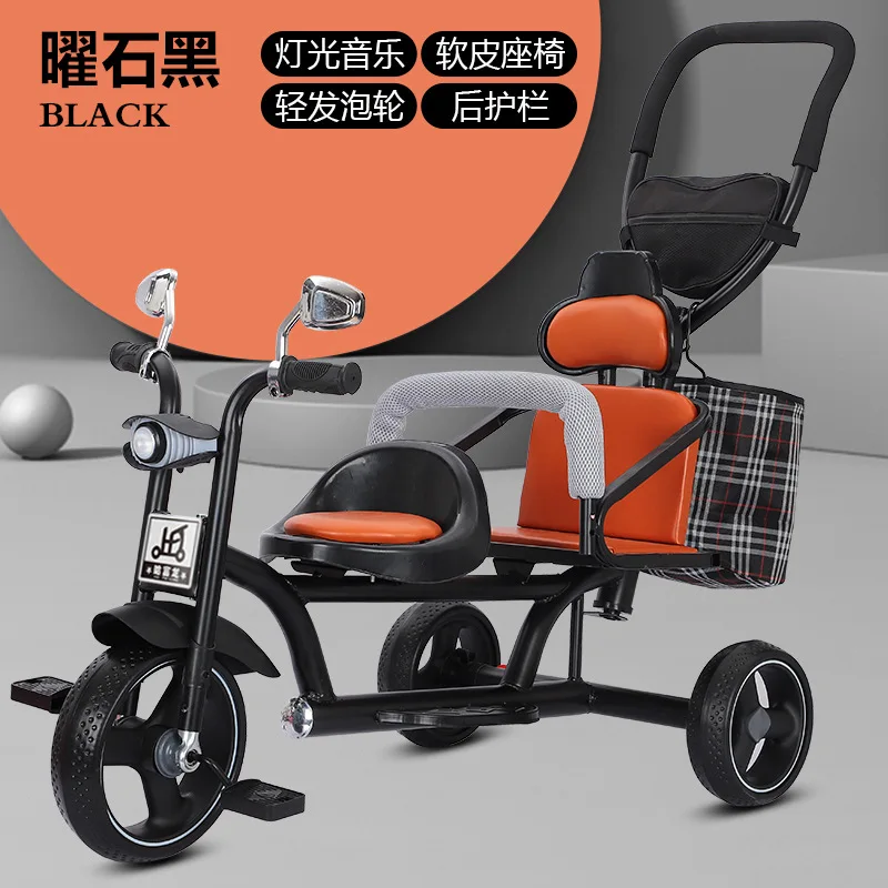 

Mutiple Stroller Cart Two Children Can Sit Three Wheeled Scooter Push Cart Mutiple Stroller